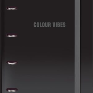 dohe colour vibes carpeta de 4 anillas mixtas de 35mm recambio 100 hojas cuadricula 5mm formato a4 cierre con goma incluye 4 separadores y sobre de polipropileno color negro