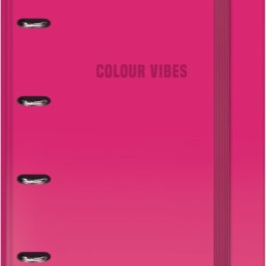 dohe colour vibes carpeta de 4 anillas mixtas de 35mm recambio 100 hojas cuadricula 5mm formato a4 cierre con goma incluye 4 separadores y sobre de polipropileno color rosa