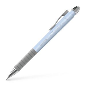 faber castell apollo portaminas trazo 0.7mm agarre ergonomico goma de borra integrada cuerpo color azul claro