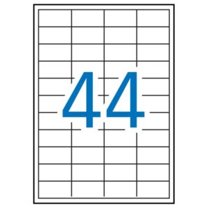 apli pack de 4.400 etiquetas rectangulares 48,5 x 25,4mm 100 hojas por 44 etiquetas adhesivo removible cantos rectos color blanco