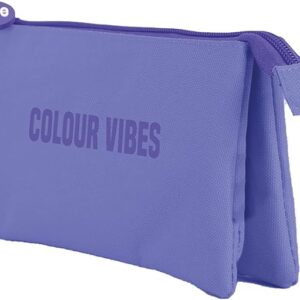 dohe colour vibes portatodo triple cierre doble con cremallera y tirador de goma color morado