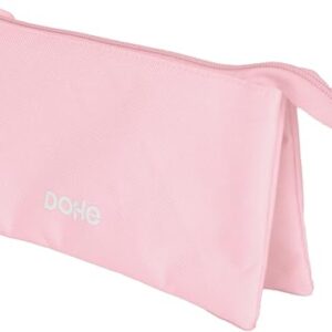 dohe serenity portatodo triple cierre doble con cremallera y tirador de goma color rosa