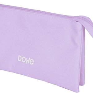 dohe serenity portatodo triple cierre doble con cremallera y tirador de goma color morado