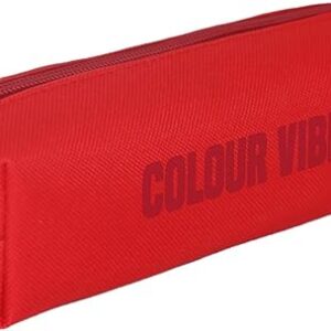 dohe colour vibes portatodo cuadrado cierre con cremallera y tirador de goma color rojo