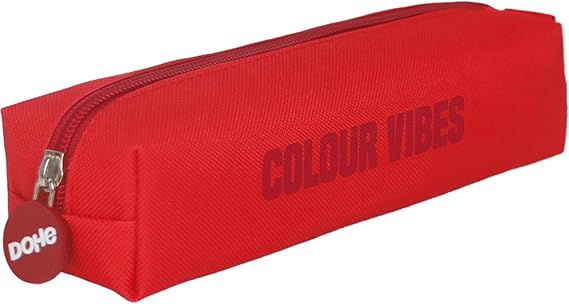 dohe colour vibes portatodo cuadrado cierre con cremallera y tirador de goma color rojo
