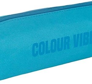 dohe colour vibes portatodo cuadrado cierre con cremallera y tirador de goma color azul cyan