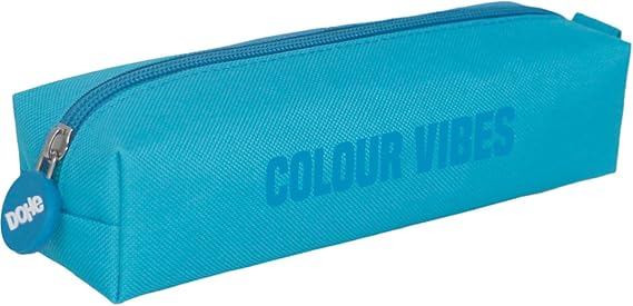 dohe colour vibes portatodo cuadrado cierre con cremallera y tirador de goma color azul cyan