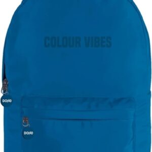 dohe daypack colour vibes mochila escolar varios compartimentos asa superior tirantes acolchados y ajustables fabricada en poliester color azul