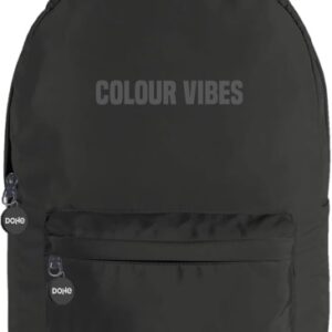 dohe daypack colour vibes mochila escolar varios compartimentos asa superior tirantes acolchados y ajustables fabricada en poliester color negro