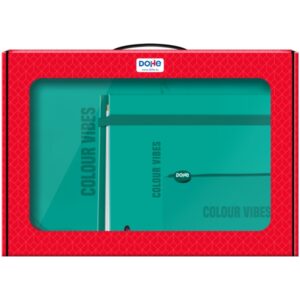 dohe colour vibes pack de mochila + carpeta a4 recambio + portatodo triple todo en un maletin perfecto para regalo color verde