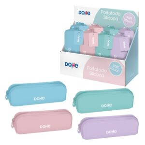 dohe serenity expositor con 8 portatodos simples de silicona cierre con cremallera y tirador de goma colores surtidos