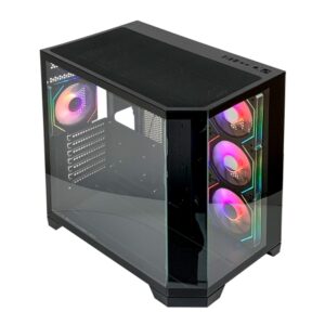 l link nova caja atx cristal templado continuo 4 ventiladores rgb usb 3.0 color negro