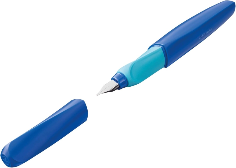 pelikan twist pluma estilografica escolar recargable plumilla de acero inoxidable punto m cuerpo color azul (814737)