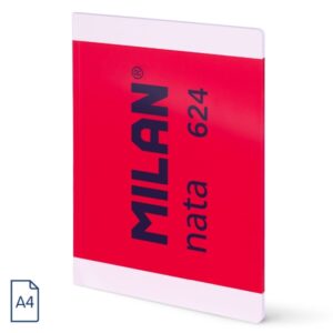 milan nata 624 libreta encolada formato a4 liso 48 hojas de 95 gr/m2 microperforado color rosa