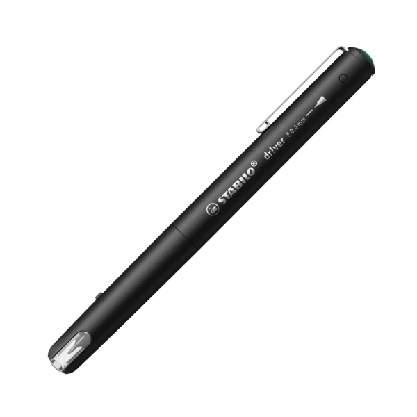 stabilo dr!ver rotulador de punta fina 0.4mm tinta a prueba de manchas, inodora y con base al agua fabricado con 94% de bioplastico color verde