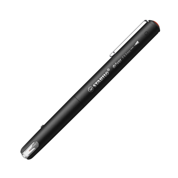 stabilo dr!ver rotulador de punta fina 0.4mm tinta a prueba de manchas, inodora y con base al agua fabricado con 94% de bioplastico color rojo