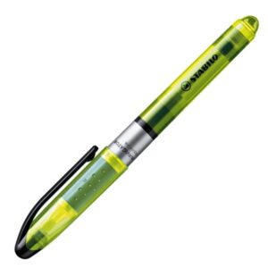 stabilo navigator marcador fluorescente zona de agarre diseño delgado practico clip para llevar trazo entre 2 y 5mm color amarillo
