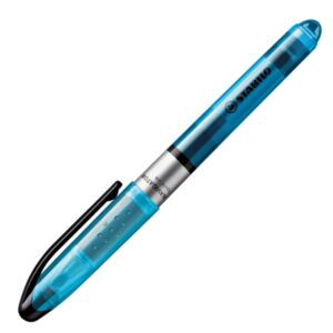 stabilo navigator marcador fluorescente zona de agarre diseño delgado practico clip para llevar trazo entre 2 y 5mm color azul