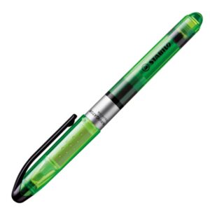 stabilo navigator marcador fluorescente zona de agarre diseño delgado practico clip para llevar trazo entre 2 y 5mm color verde