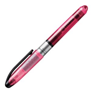 stabilo navigator marcador fluorescente zona de agarre diseño delgado practico clip para llevar trazo entre 2 y 5mm color rosa