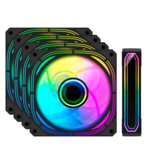 coolbox infinity pro kit 4 ventiladores argb efecto tunel de infinito silencioso rodamiento hidraulico gran flujo de aire color negro