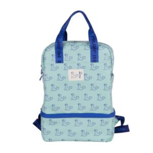 milan coleccion 460 mochila infantil con compartimento isotermico amplio compartimento interior 2 bolsillos laterales capacidad total 9,5l color verde/azul