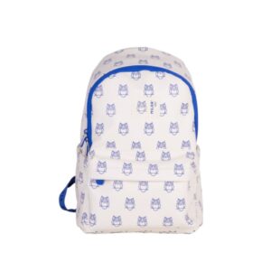 milan coleccion 460 mochila infantil casual 9.5l compartimento principal y bolsillo frontal con cremalleras 2 bolsillos laterales color beige/azul