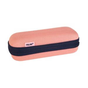milan coleccion 430 estuche portatodo ovalado semirrigido compartimento interior de malla tejido resistente a las roturas y rasgaduras color rosa