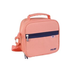 milan coleccion 430 bolsa isotermica porta alimentos 3,5l incluye 3 recipientes para alimentos interior aislante termico apertura total correa regulable y extraible color rosa
