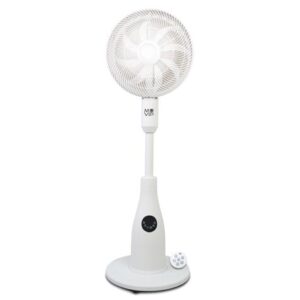 muvip ventilador de pie 80w 8 aspas 7 velocidades nebulizador funcion de oscilacion luz led color blanco