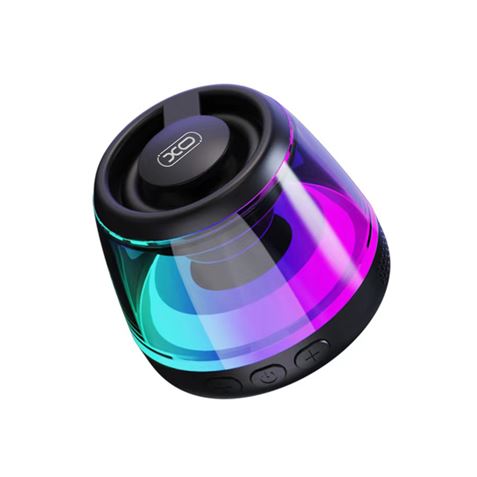 xo f62 mini altavoz bluetooth sobremesa bluetooth 5.3 5w base magnetica colgador y aro magsafe iluminacion rgb color negro