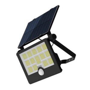 elbat foco solar led 50w 1600lm luz fria 6500k sensor de movimiento deteccion de 3 a 5 metros ip65