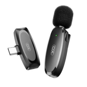 xo mkf08a microfono inalambrico de solapa conector tipo c autonomia hasta 6 horas alcance 10 metros color negro