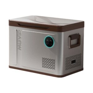 muvip nevera compresor portatil 41 litros temperatura entre 20º/+20º 60w doble zona asas de transporte compresor silencioso color plata/marron