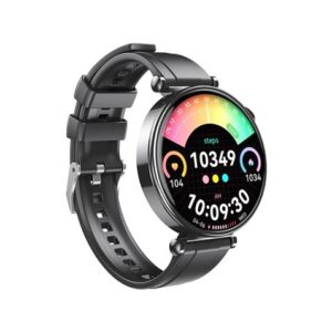 xo gt4 mini reloj inteligente smartwatch pantalla redonda 1.32" amoled multideporte monitoreo del sueño llamadas bt ip68 color negro