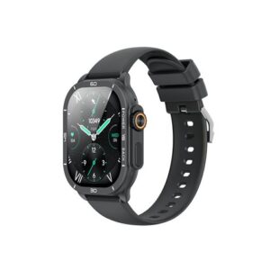 xo j12 reloj inteligente smartwatch pantalla cuadrada 2.06" amoled asistente de voz control de musica multideporte llamadas bt ip68 color negro