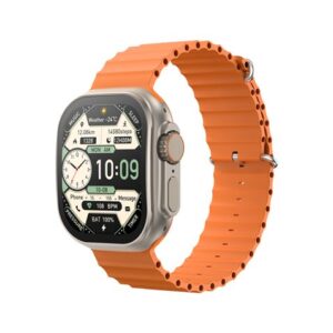 xo m11 ultra reloj inteligente smartwatch pantalla cuadrada 2,01" curva llamadas bt nfc multideporte tensiometro, pulsometro y control de oxigeno cargador magnetico color naranja