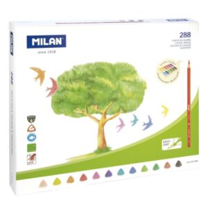 milan pack de 288 lapices triangulares de colores mina 2.9mm ergonomicos resistente a la rotura colores surtidos