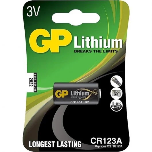 gp lithium cr123a pack de 1 pila 123a 3v