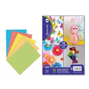 bismark pack de 10 cartulinas 180 g/m² tamaño a4 colores surtidos