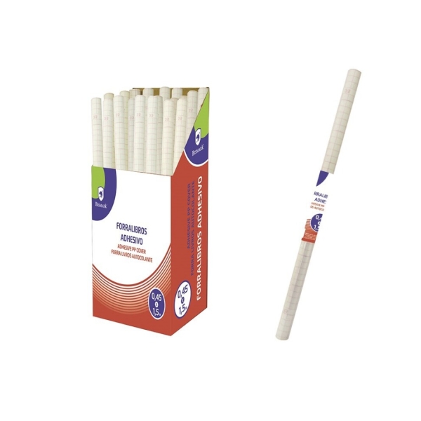 bismark rollo de polipropileno 1.5x0.45m autoadhesivo cuadricula de precision transparente
