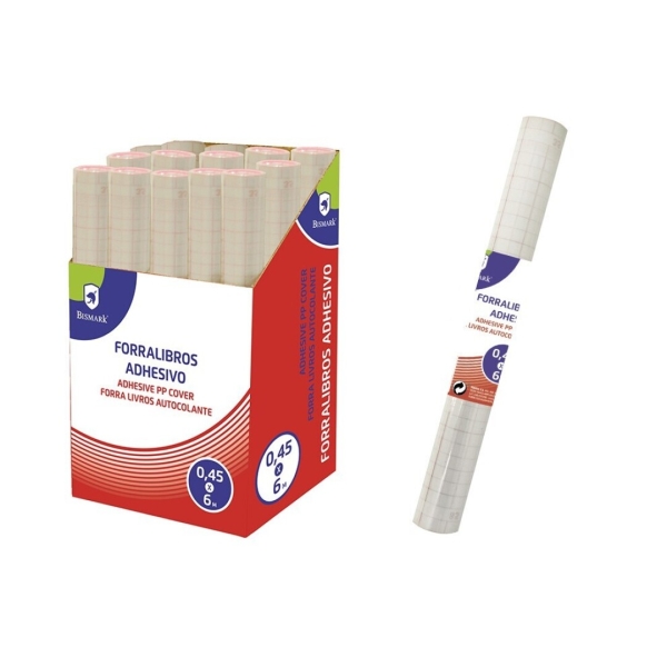 bismark rollo de polipropileno 6x0.45m autoadhesivo cuadricula de precision transparente