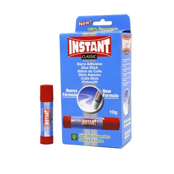 instant classic barra de pegamento 10grs apto para uso infantil y/o domestico lavable sin disolventes