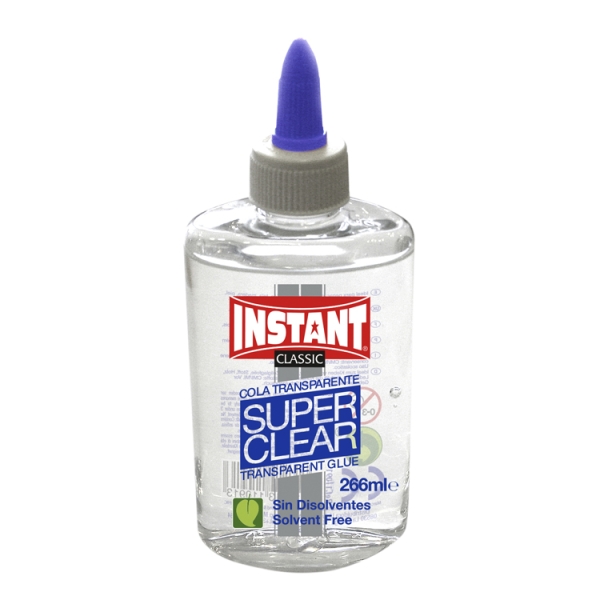 instant classic super clear cola transparente 266ml apto para uso infantil y/o domestico sin disolventes transparente