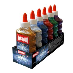 instant glitter galaxy cola con purpurina 180ml apto para uso infantil y/o domestico sin disolventes colores metalicos surtidos