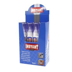 instant classic boligrafo corrector 9ml correccion precisa, limpia y facil secado rapido valvula de control