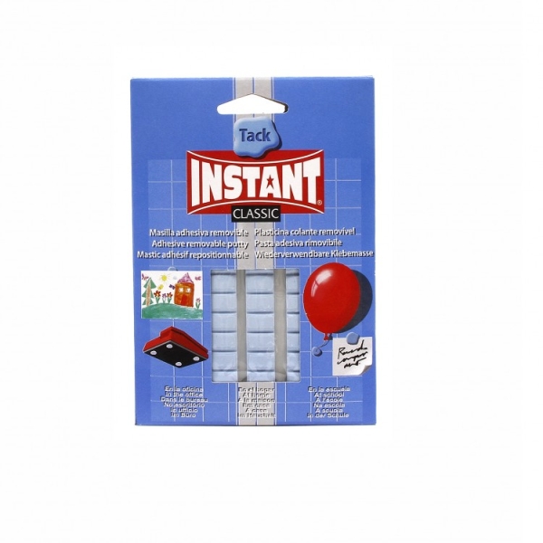 instant tack classic pack de masilla adhesiva 50gr para pegar sobre la mayoria de superficies color azul