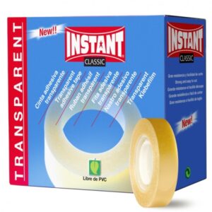 instant classic cinta adhesiva transparente 12mm x 33m libre de pvc transparente