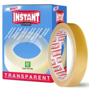 instant classic cinta adhesiva transparente 19mm x 66m libre de pvc transparente