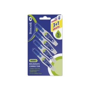 bismark pack de 4 mini boligrafos correctores 5ml punta metalica alta precision